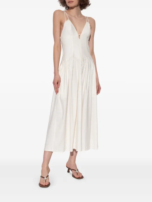 cult gaia pleated dress Cult Gaia Spaghetti-strap Pleated Dress