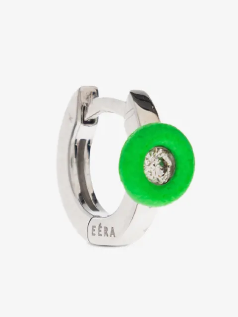 EÉRA 18K white gold hoop diamond single earring