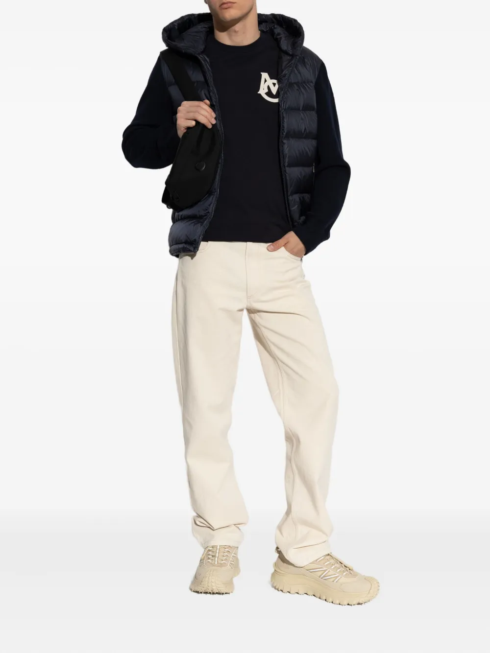 Moncler logo-patch T-shirt - Blauw