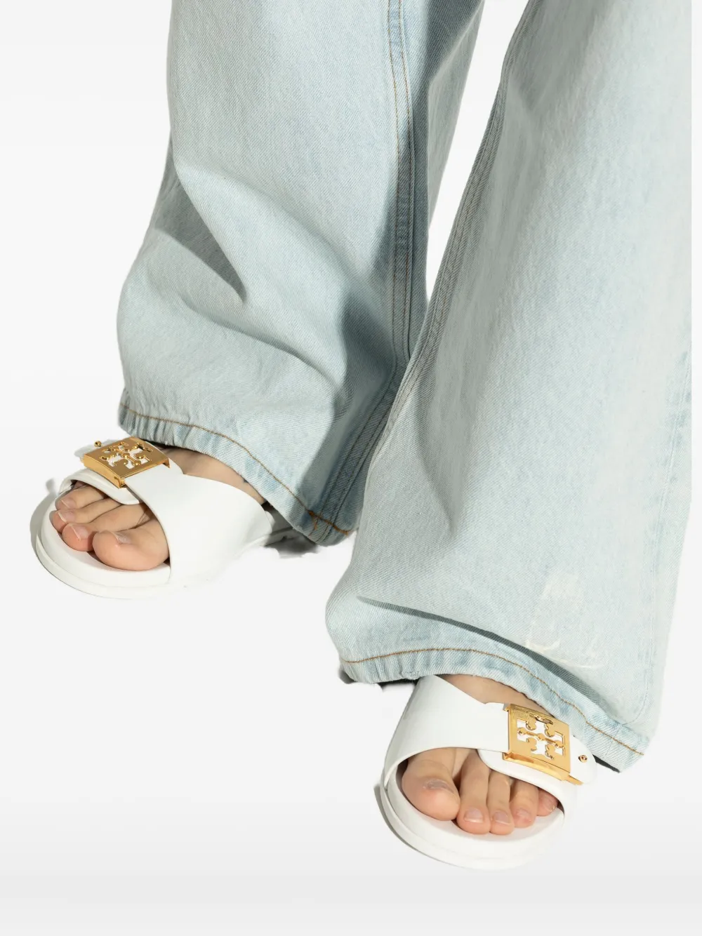 Tory Burch buckle slides White