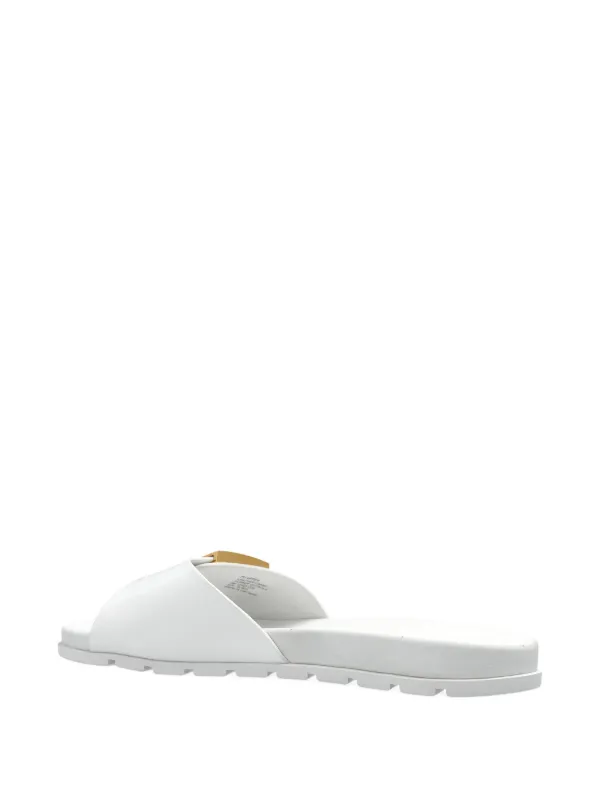 Tory Burch Buckle Slides | White | FARFETCH