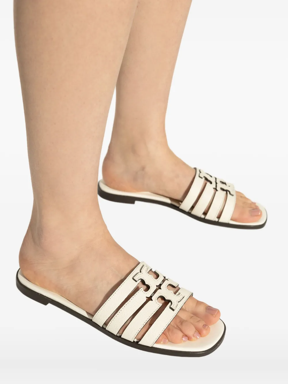 Tory Burch leather flat sandals White