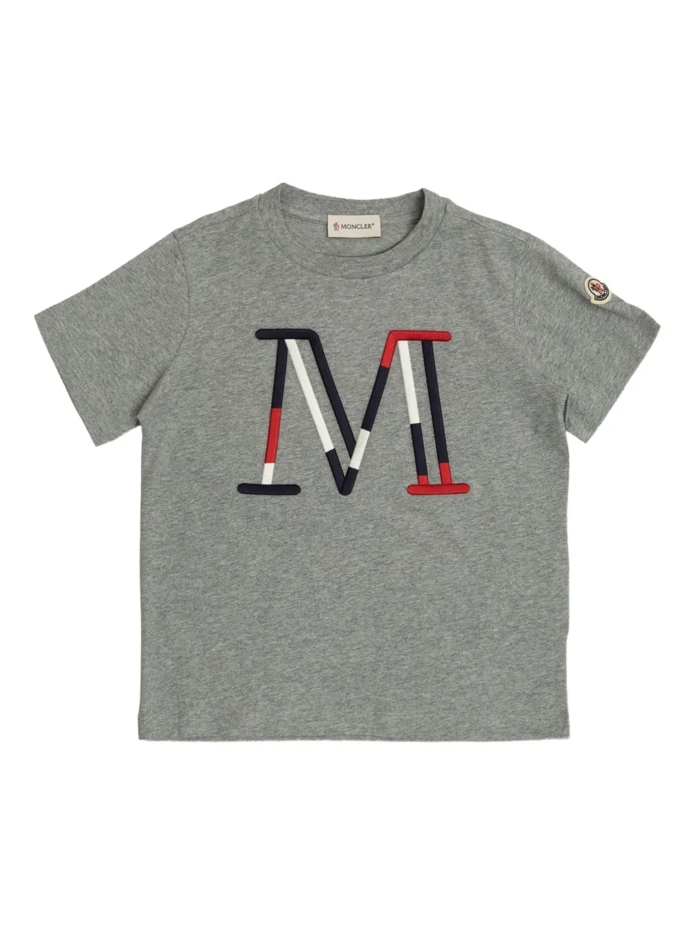 Moncler Enfant T-shirt met geborduurd logo en korte mouwen Grijs