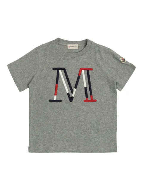 Moncler Enfant تيشيرت بأكمام قصيرة وبتطريز شعار الماركة
