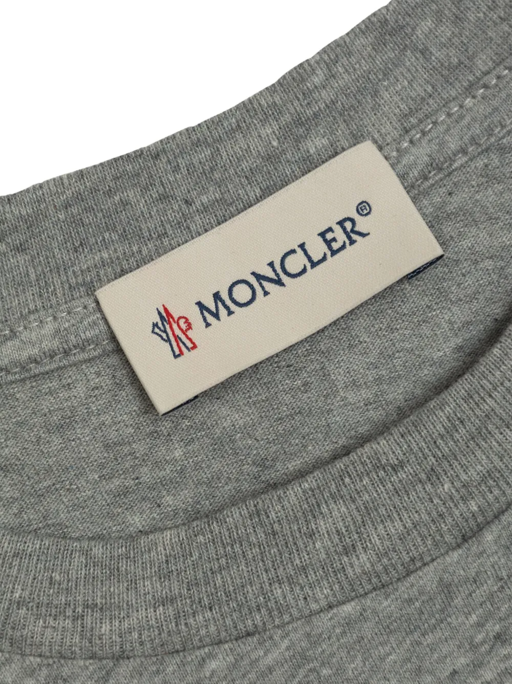 Moncler Enfant T-shirt met geborduurd logo en korte mouwen Grijs