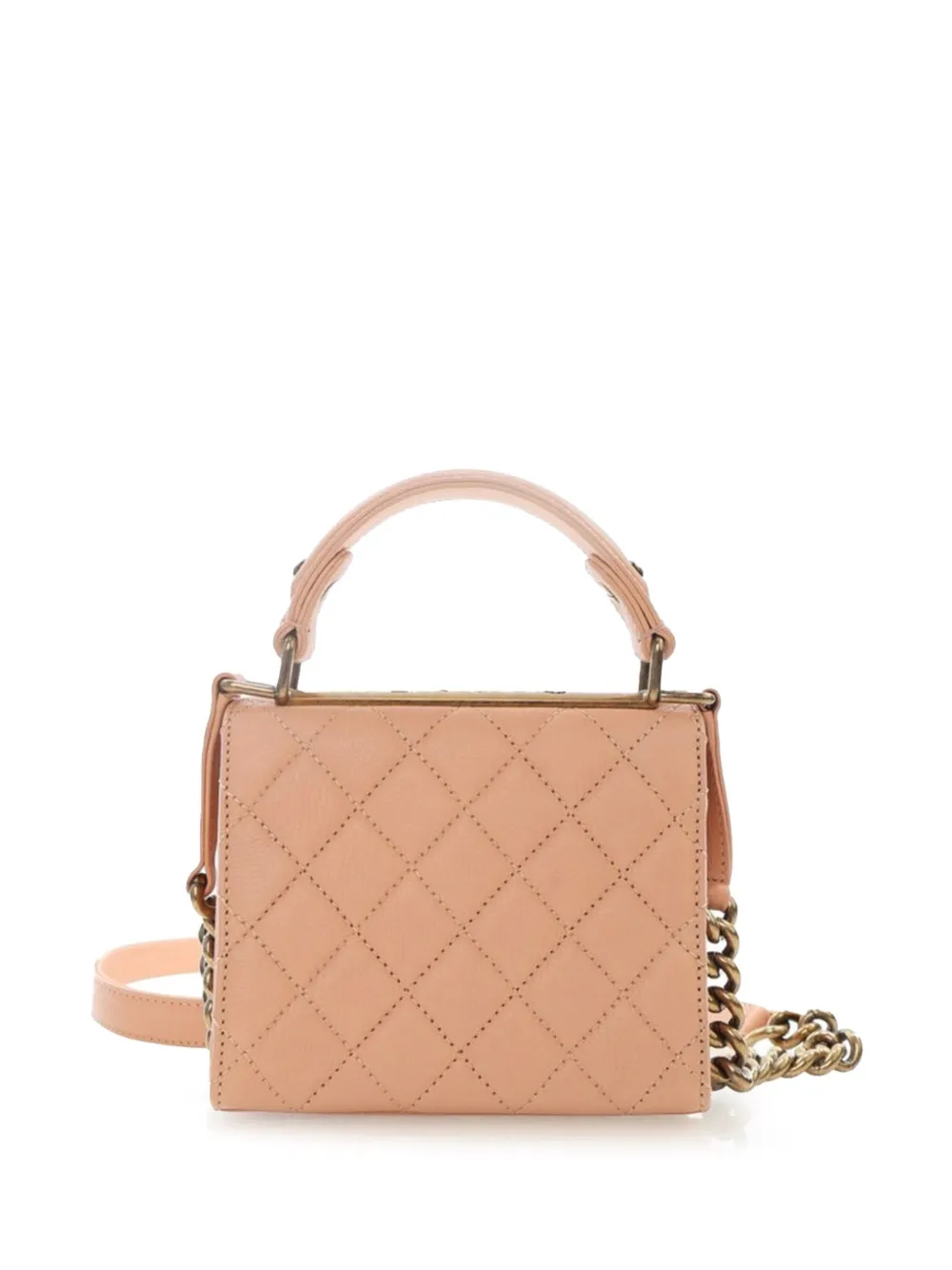 Pre-owned Chanel 2012-2013 Small Quilted Goatskin Rita Top Handle Flap Satchel