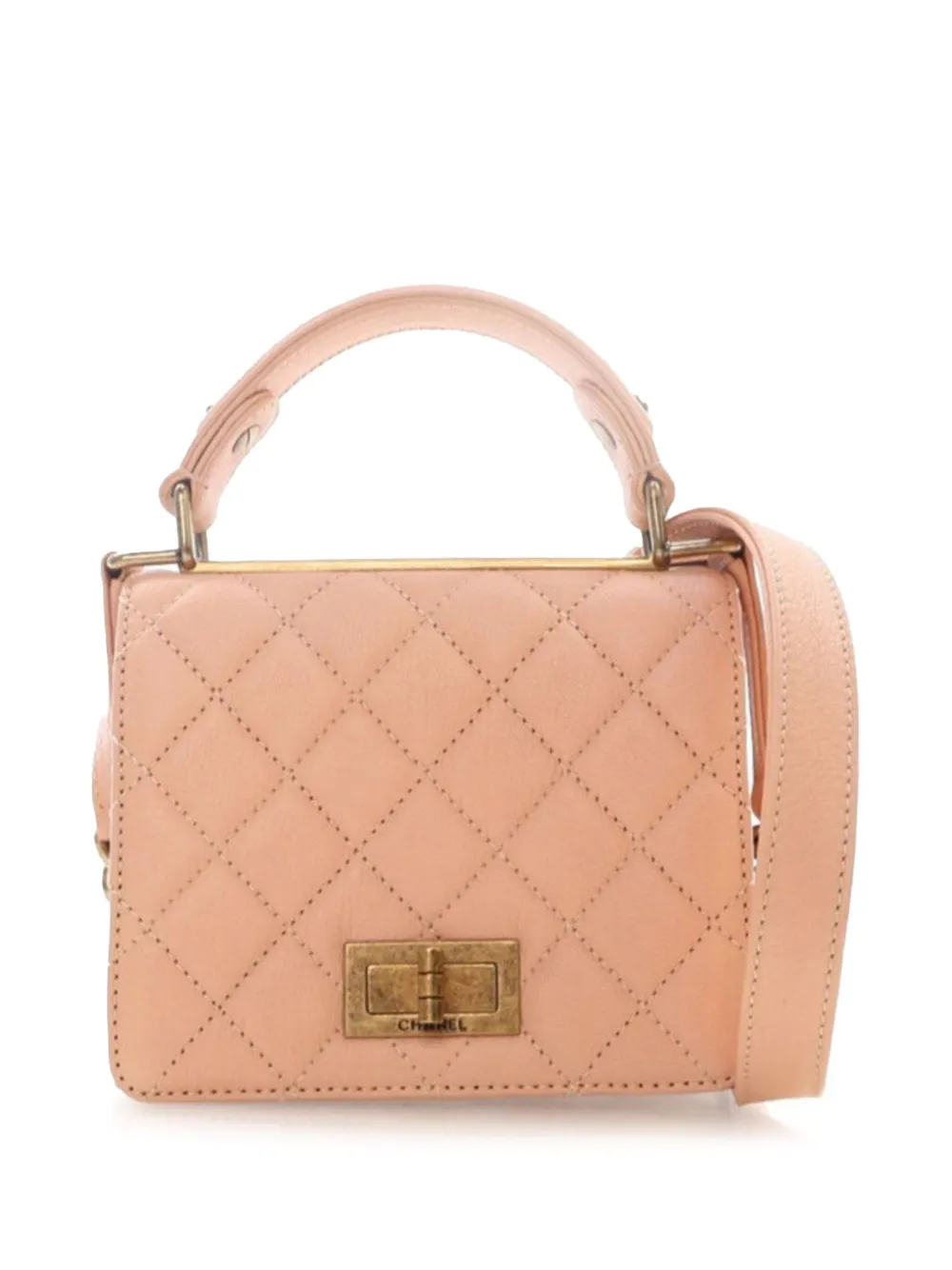 CHANEL Pre-Owned 2012-2013 Small Quilted Goatskin Rita Top Handle Flap satchel | Pink | Image 1