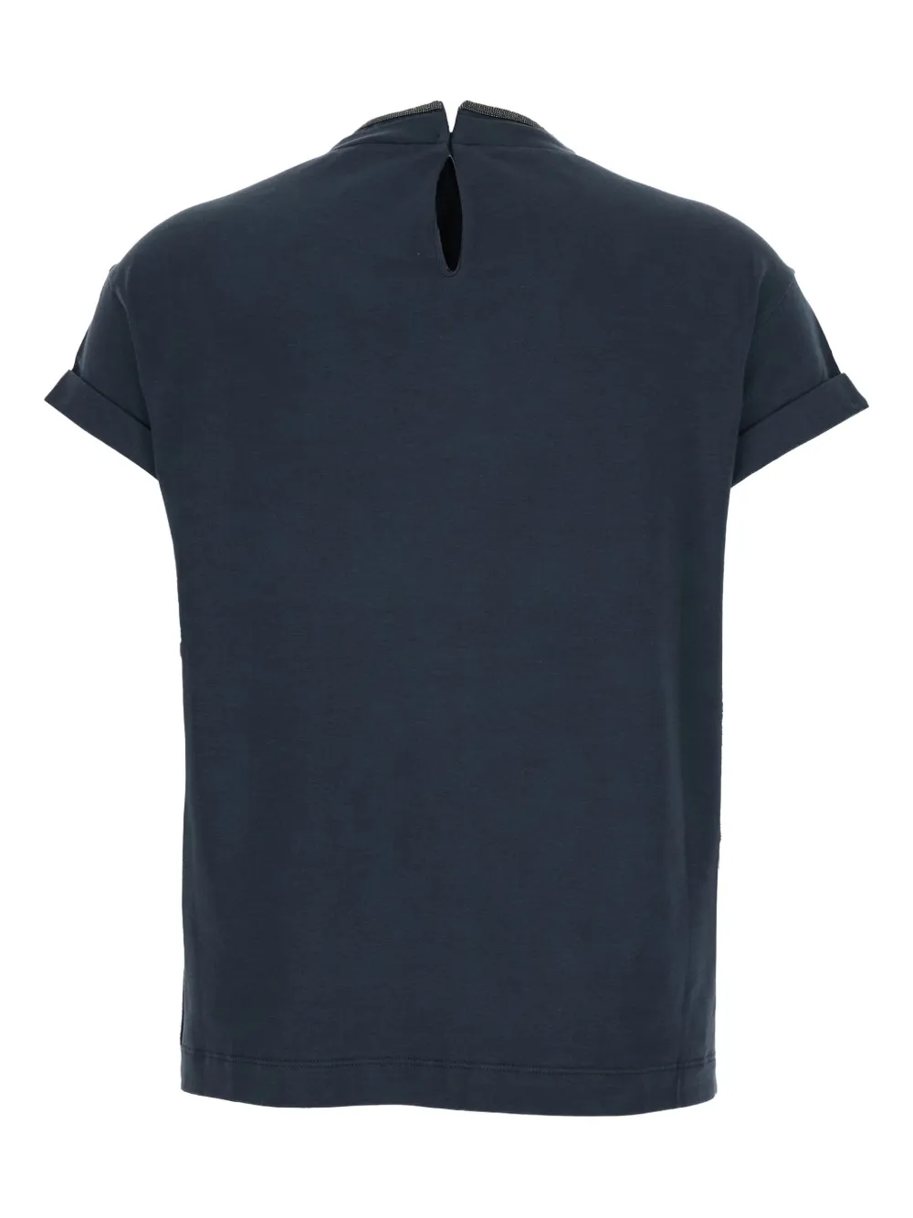 Brunello Cucinelli T-shirt met opgerolde mouwen Blauw