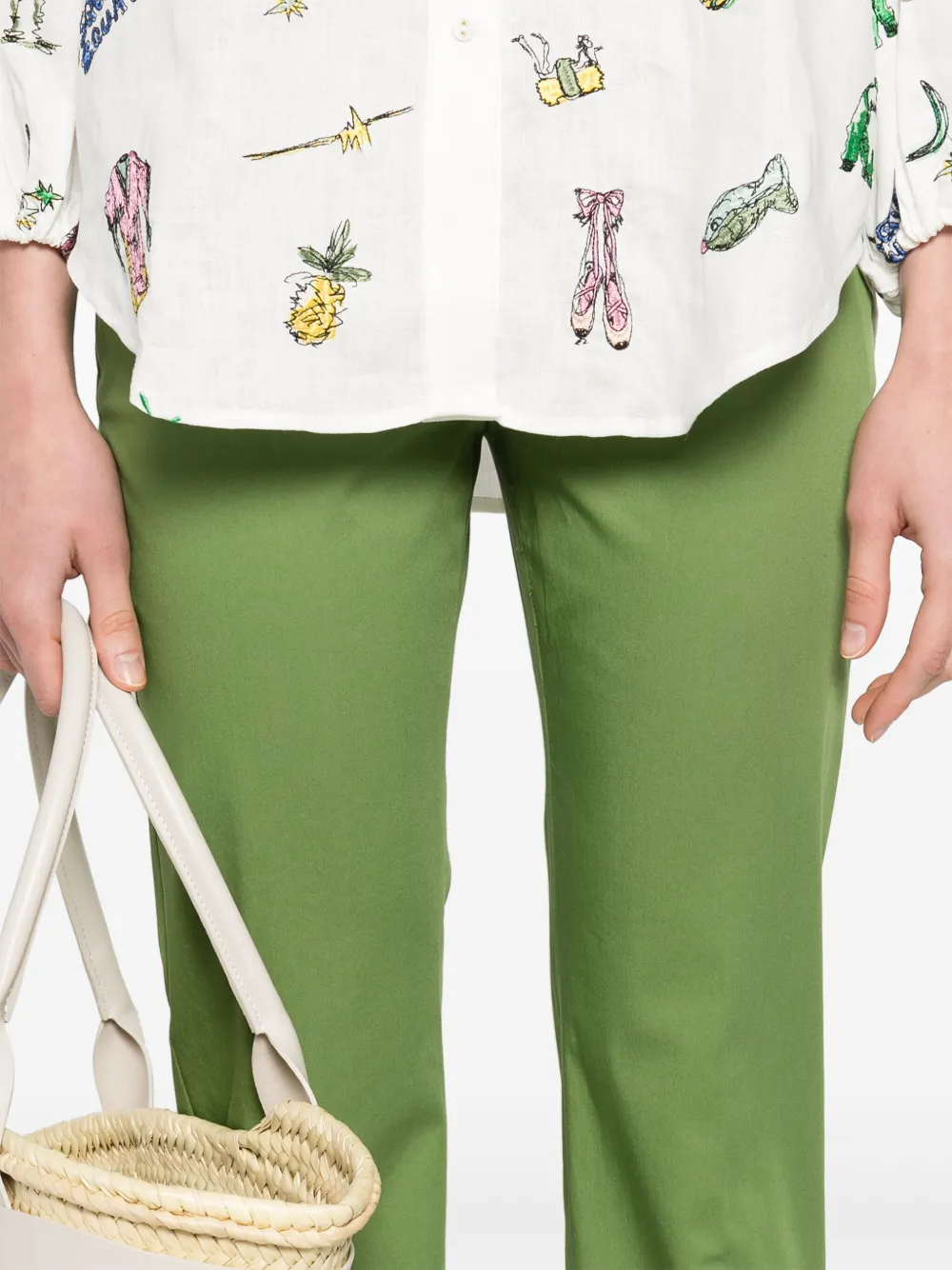 Weekend Max Mara Broek van stretch-katoen Groen