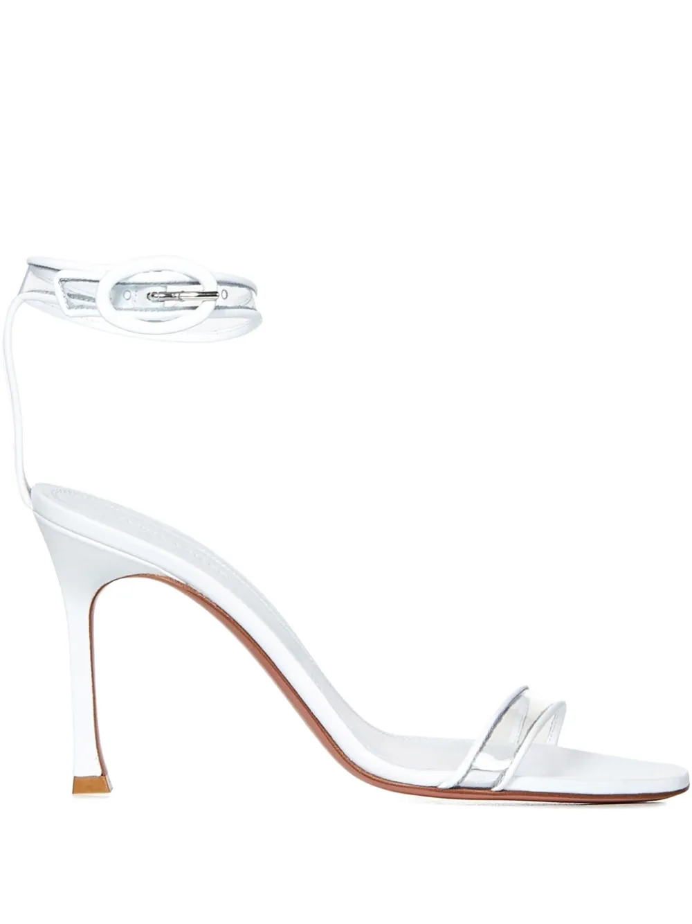 Amina Muaddi 95mm Kim strappy sandals White