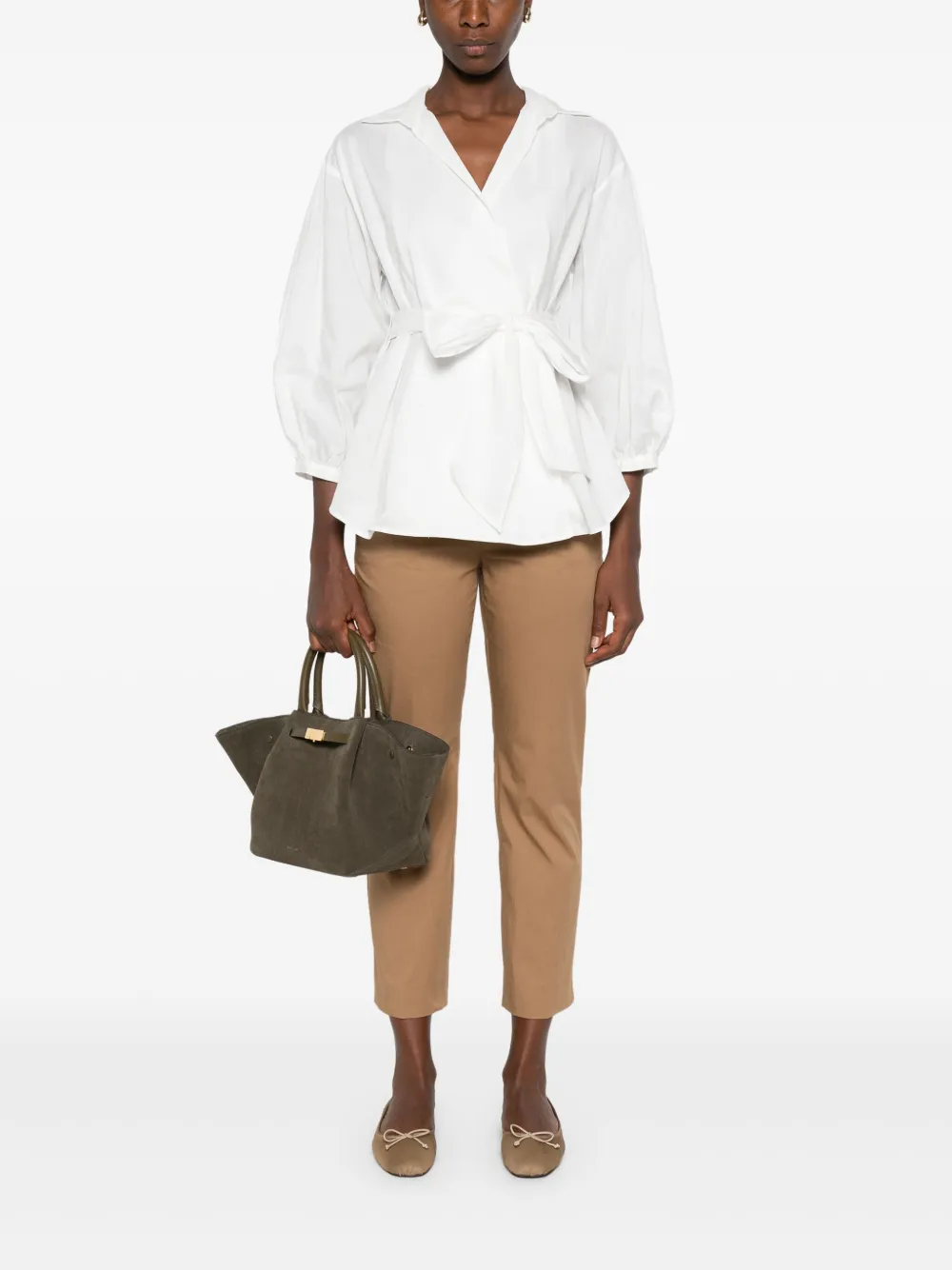 Weekend Max Mara Broek van stretch-katoen Bruin