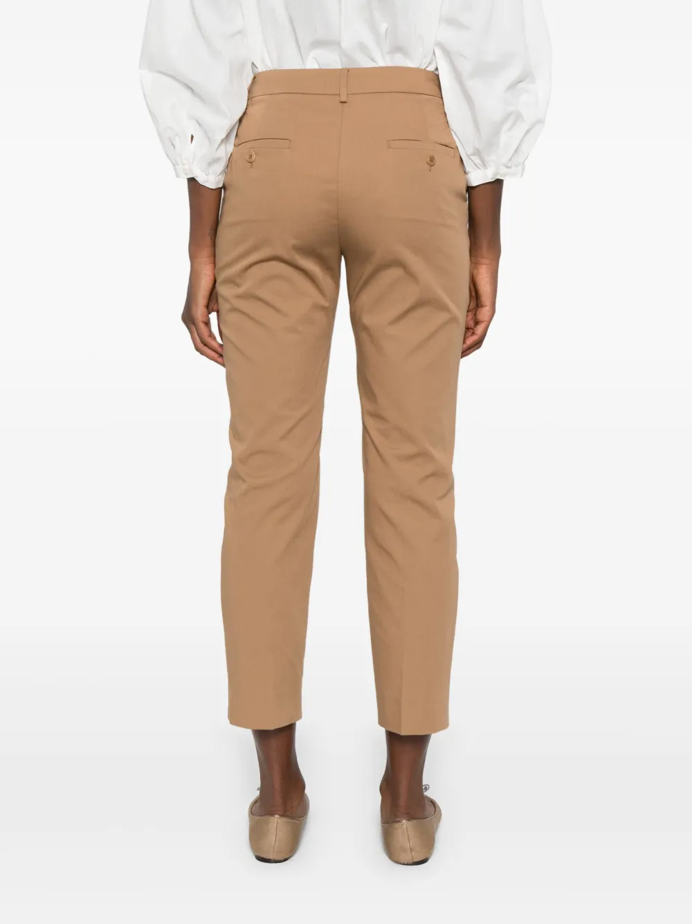 Weekend Max Mara Broek van stretch-katoen Bruin