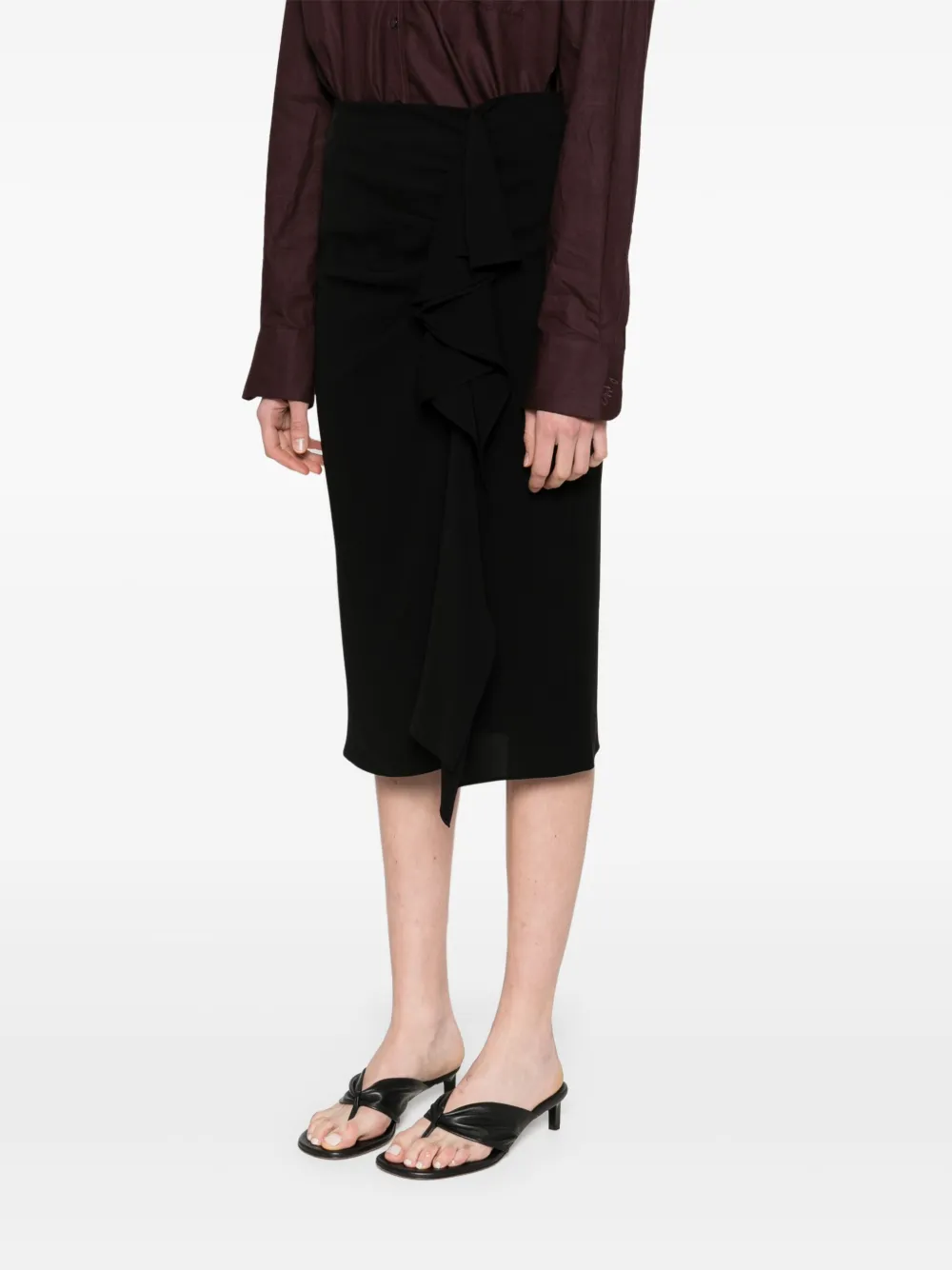 Max Mara Rok met ruches Zwart