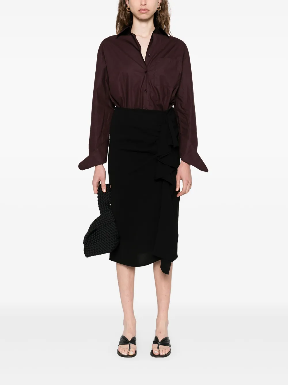 Max Mara Rok met ruches Zwart