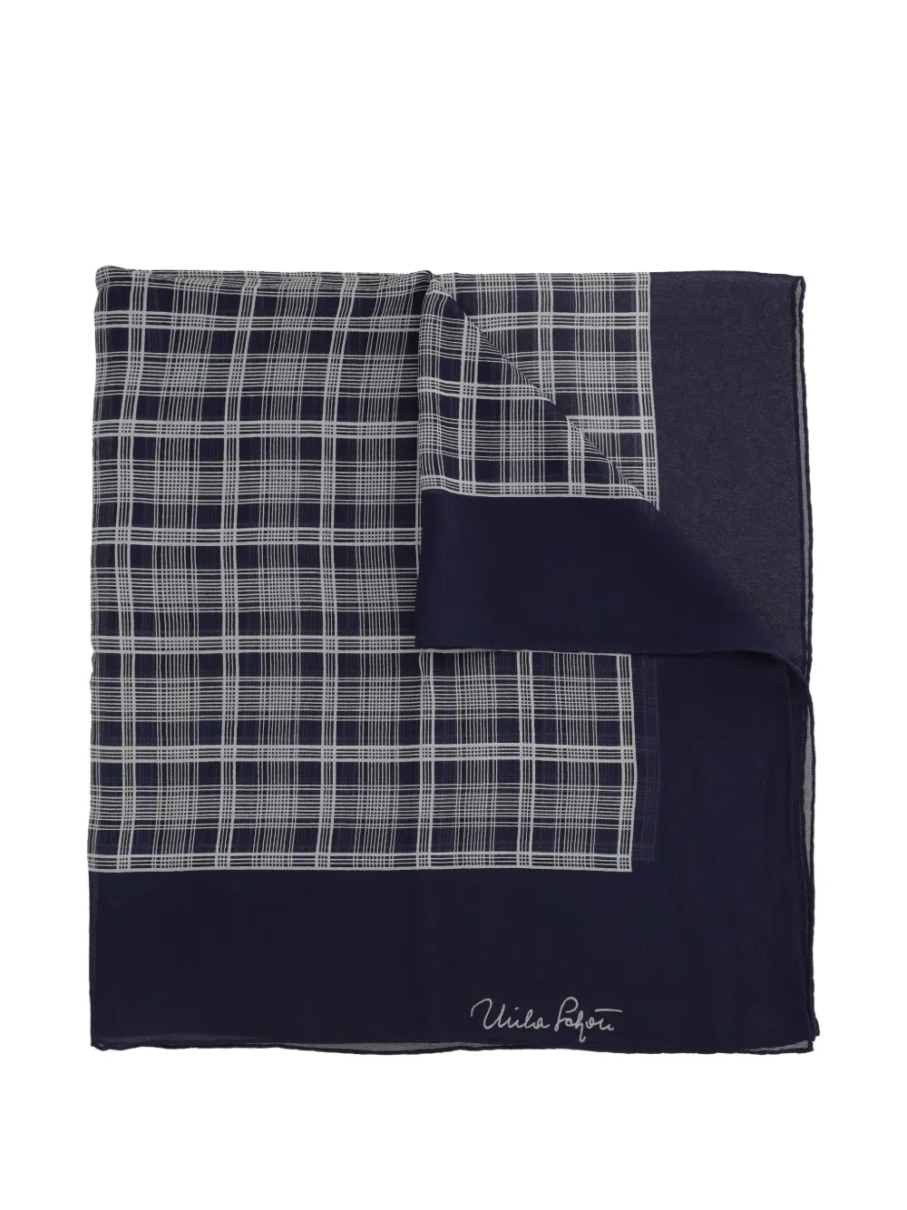 Pre-owned check-print silk scarf