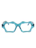 Kuboraum G6 sculptural-frame glasses - Blue