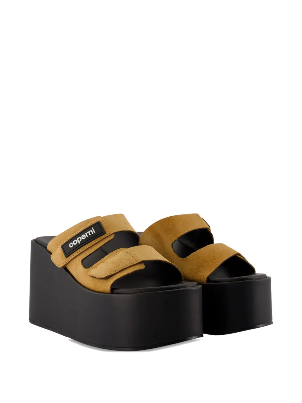 Coperni 100 mm suède sandalen met plateauzool Bruin