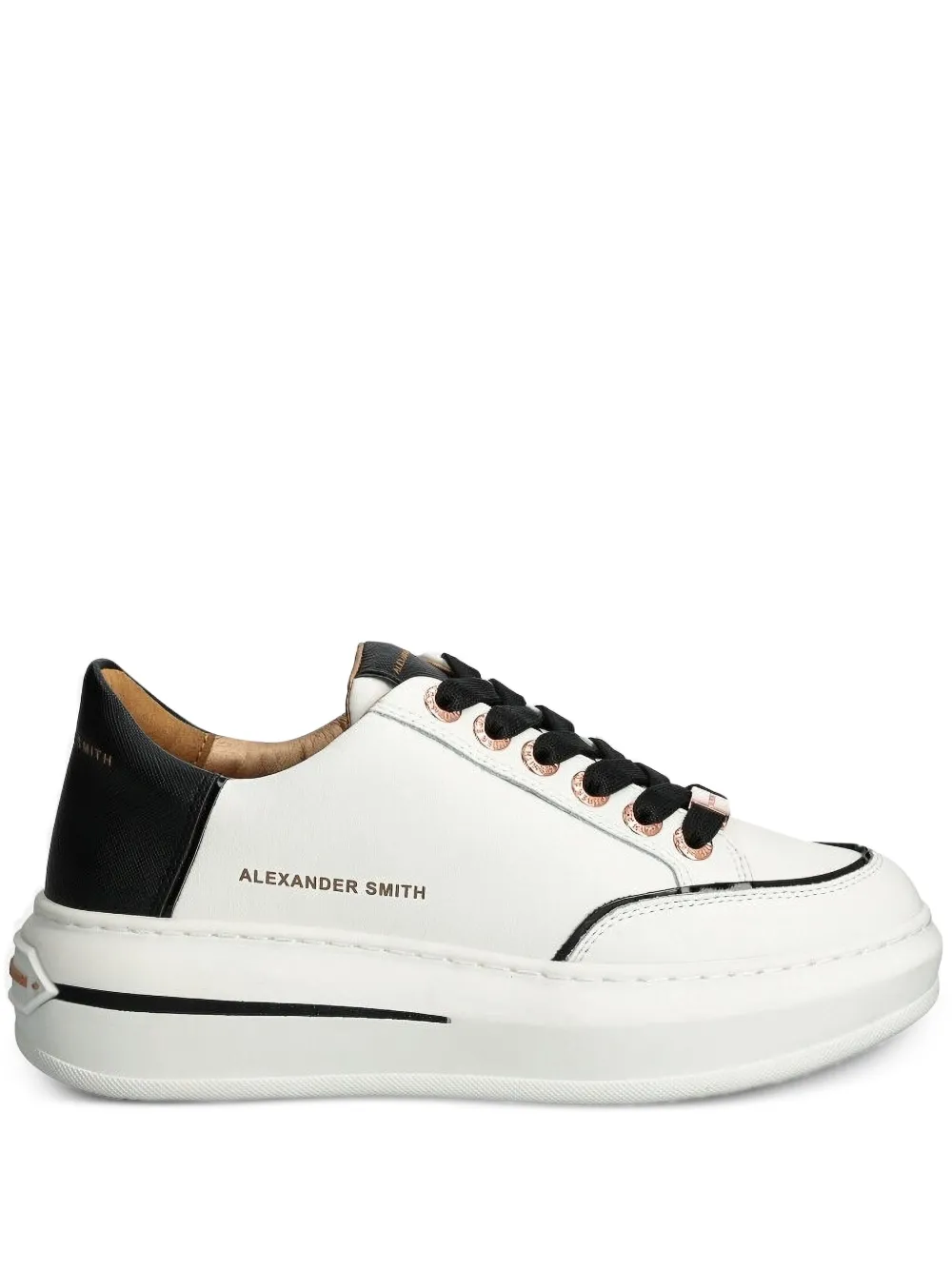 Alexander Smith Lancaster leren sneakers met plateauzool Wit