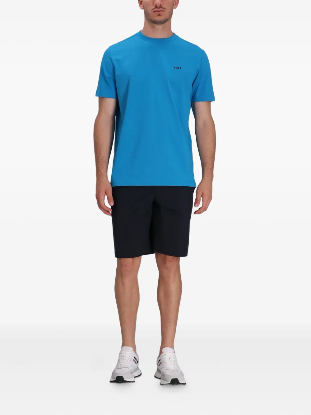 BOSS T-shirt met geborduurd logo - Blauw