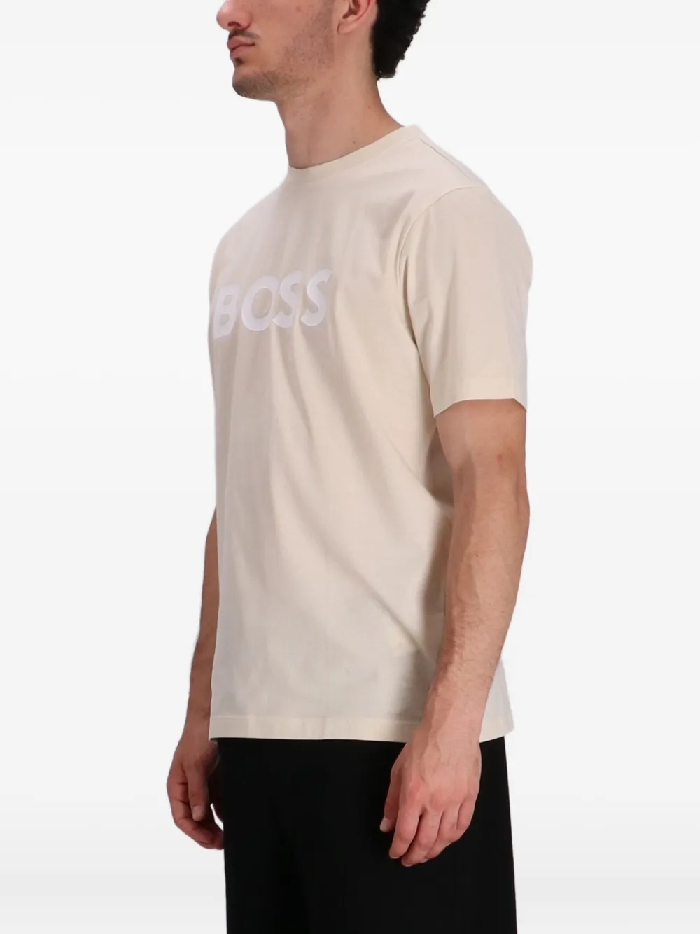 BOSS T-shirt met logoprint Beige