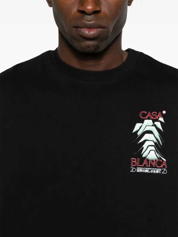 【関税込み】Casablanca ブラック Frosty Mountain Tシャツ CASABLANCA (カサブランカ) AW25 Tシャツ・カットソー FROSTY
