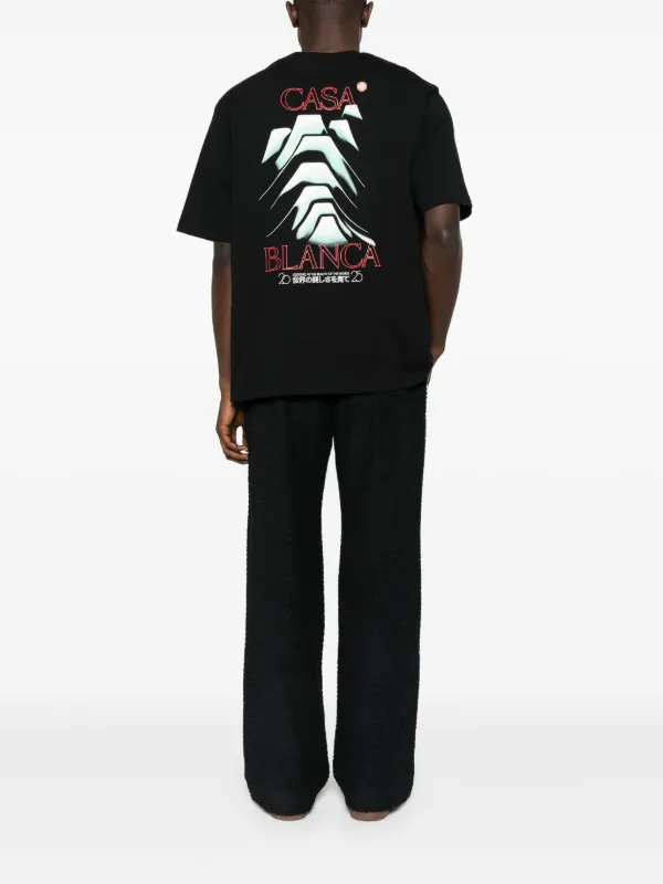 【関税込み】Casablanca ブラック Frosty Mountain Tシャツ Casablanca Frosty Mountain T-shirt | Black | FARFETCH