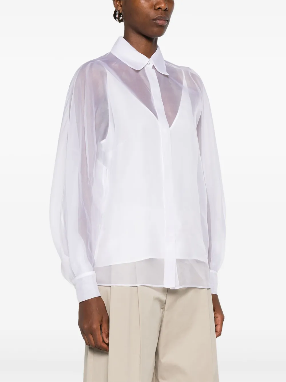 Max Mara Blouse met lange mouwen Wit