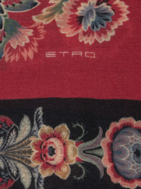 ETRO フローラル フリンジスカーフ | グリーン | FARFETCH JP
