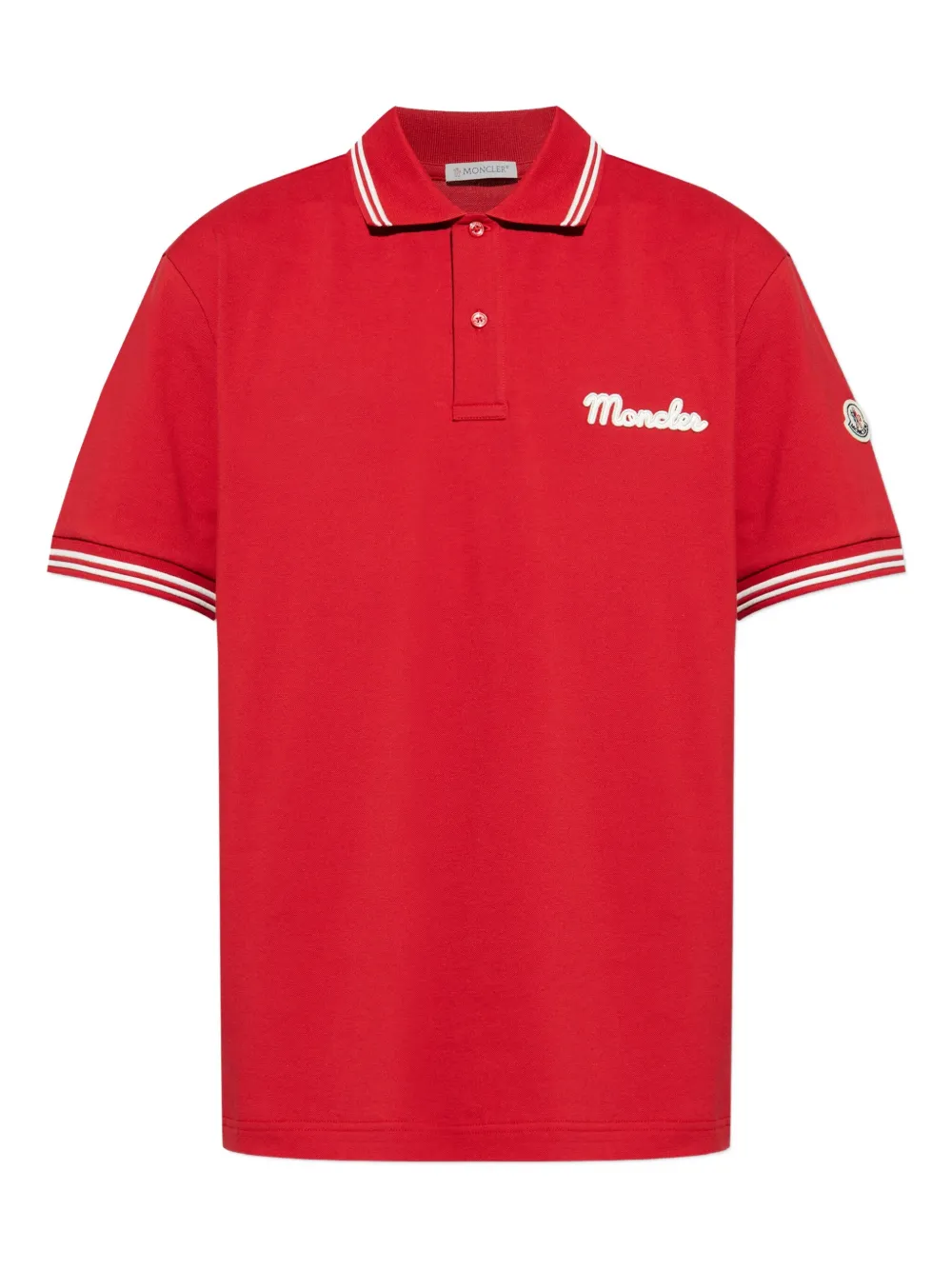Moncler playera tipo polo con logo bordado | rojo | Image 1