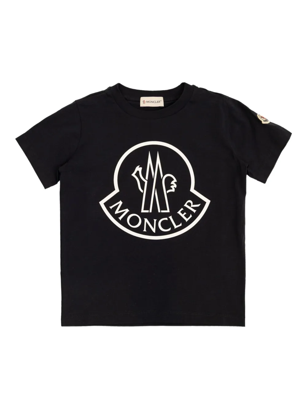 Moncler Enfant T-shirt met logoprint Zwart