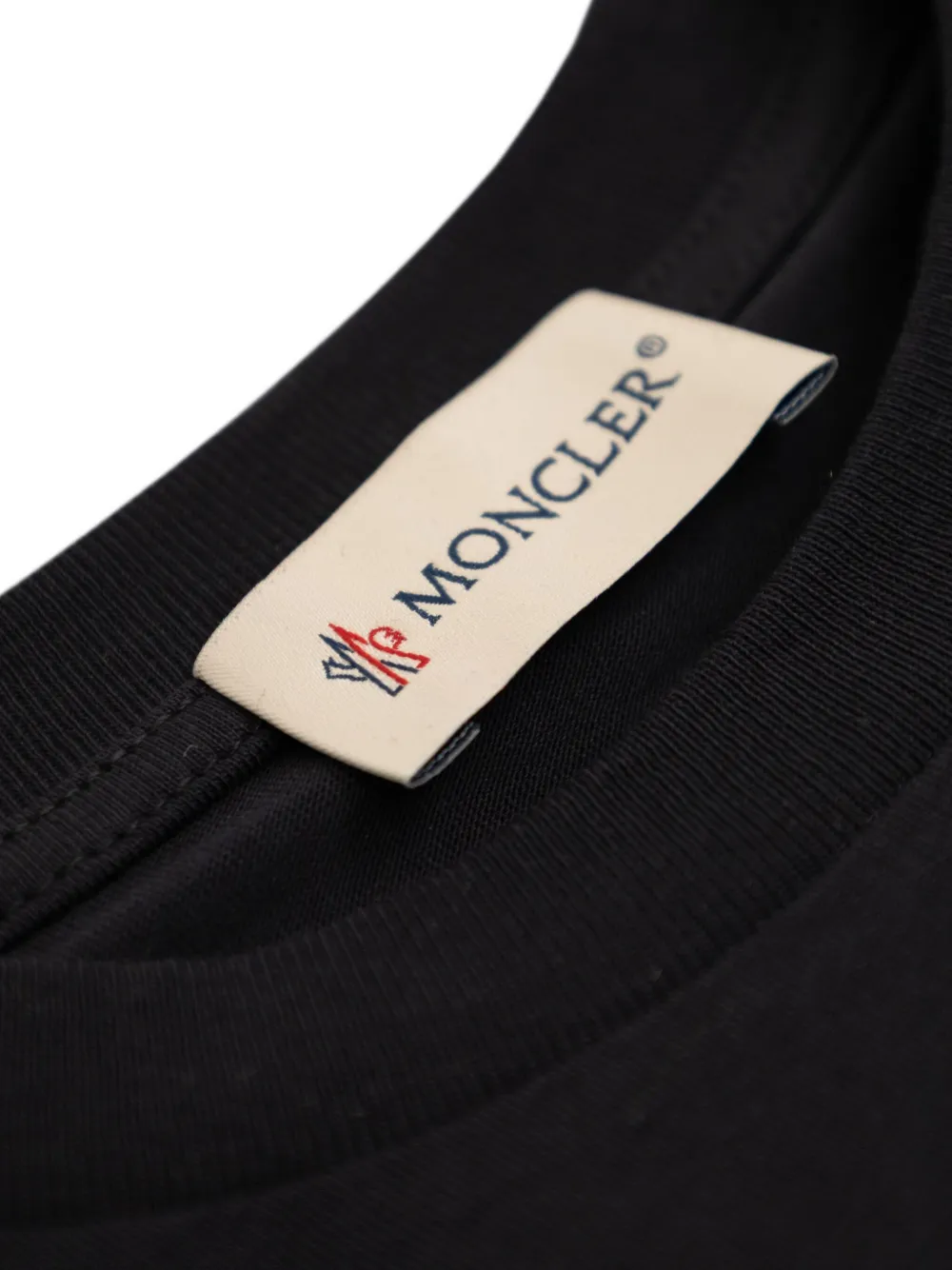 Moncler Enfant T-shirt met logoprint Zwart
