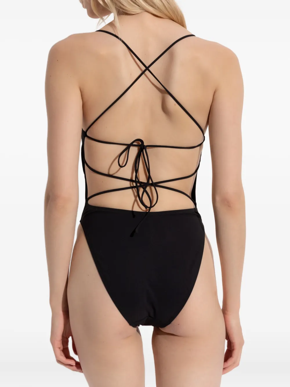 Tory Burch Spaghetti Strap One-piece Swimsuit In Black