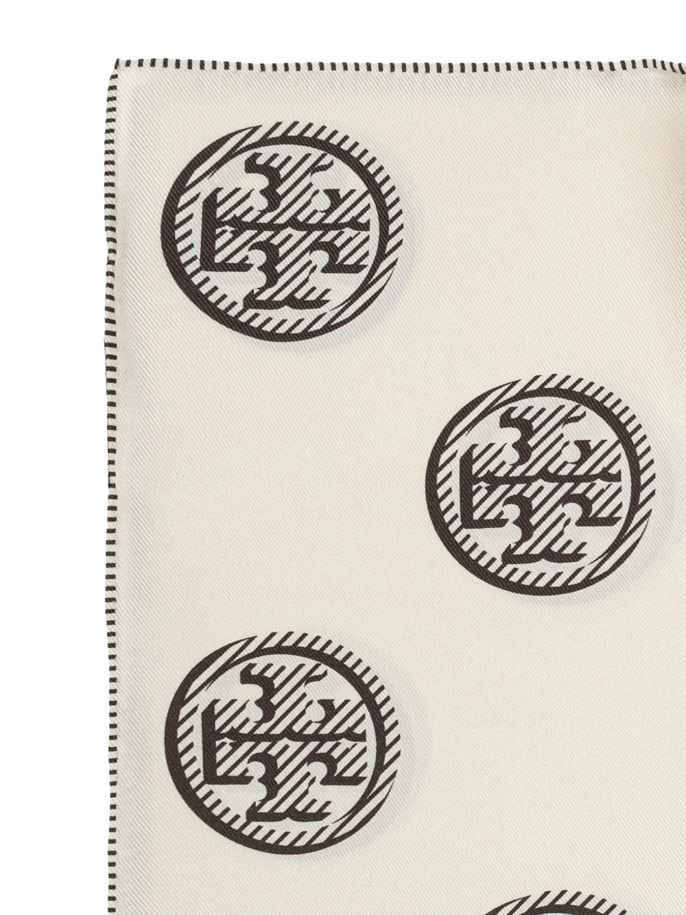 Tory Burch logo-print silk scarf - Beige