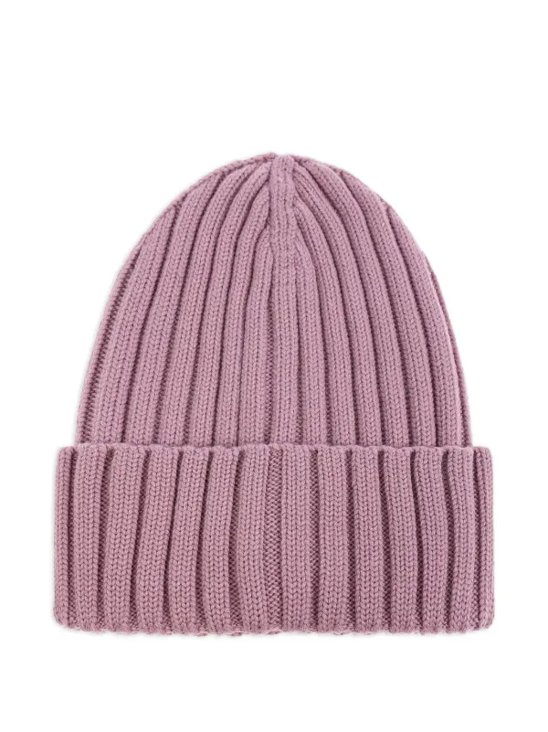 Moncler ribbed-knit Beanie | Pink | FARFETCH display picture 3