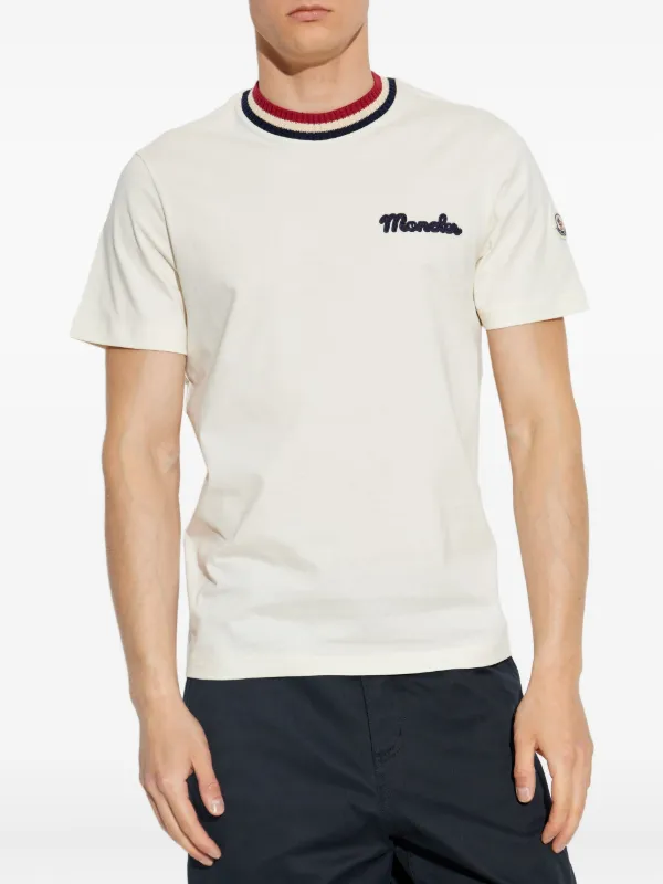 Moncler logo-embroidered T-shirt | White | FARFETCH JO