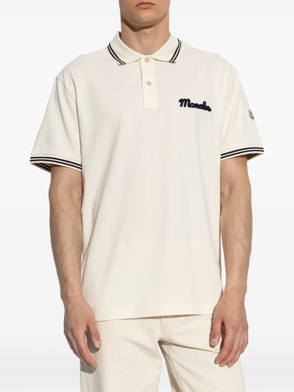 Moncler Poloshirt met logopatch Wit