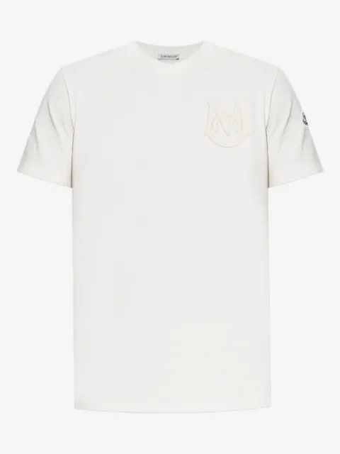Moncler playera con cuello redondo y parche del logo