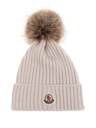 Moncler Enfant ロゴパッチ ビーニー | ニュートラル | FARFETCH JP