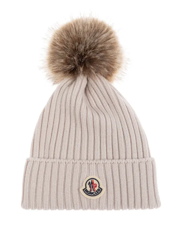 Moncler Enfant ロゴパッチ ビーニー | ニュートラル | FARFETCH JP