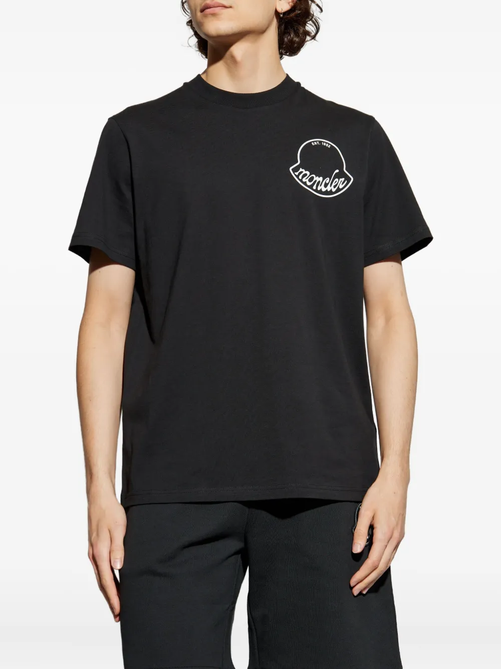 Moncler T-shirt met logoprint Zwart