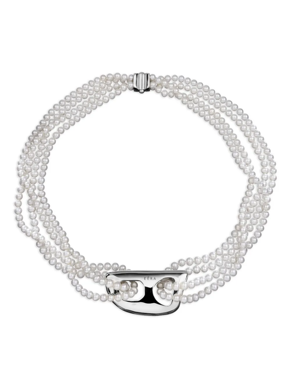 EÉRA collar de perlas con múltiples vueltas | plateado | Image 1