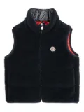 Moncler Enfant logo-patch gilet - Blue
