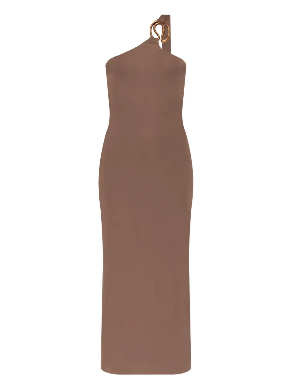 Cult Gaia Chani asymmetric neckline midi dress - Brown