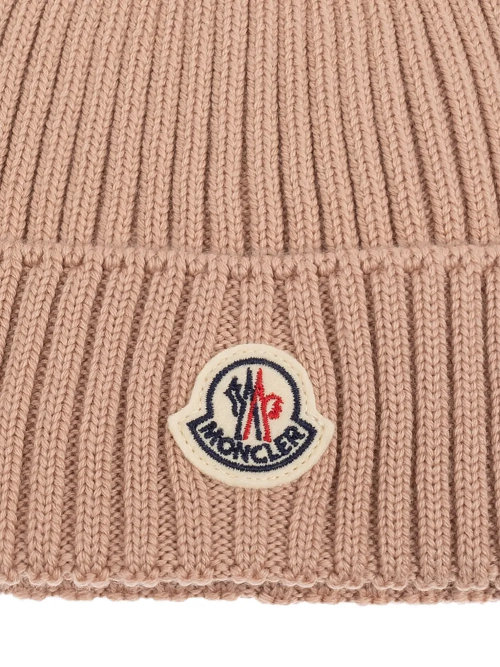 Moncler Enfant Ribgebreide muts Beige