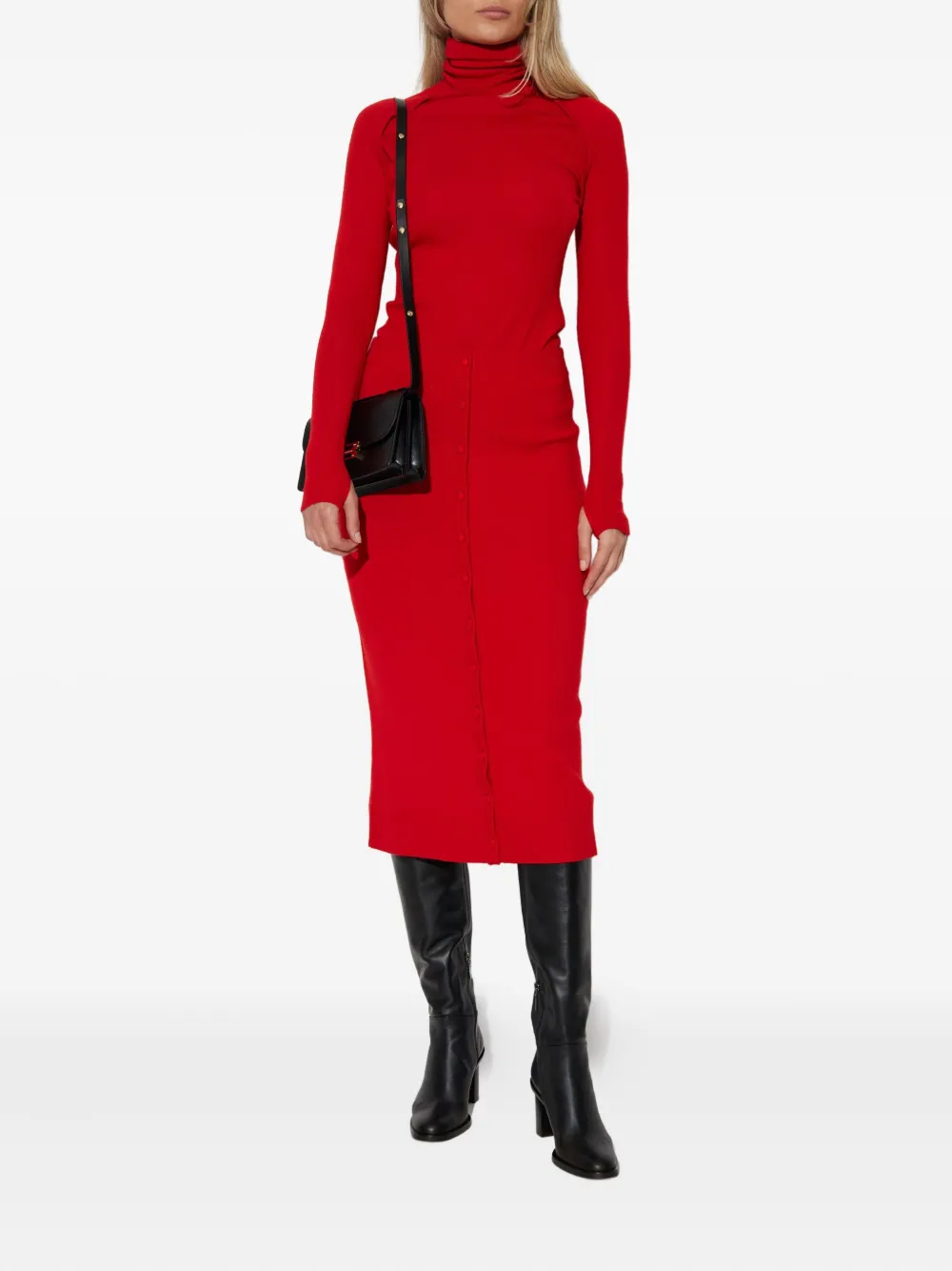 Victoria Beckham Getailleerde rok met knopen Rood