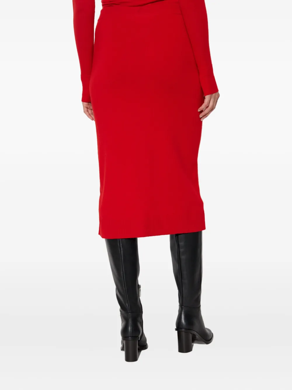 Victoria Beckham Getailleerde rok met knopen Rood