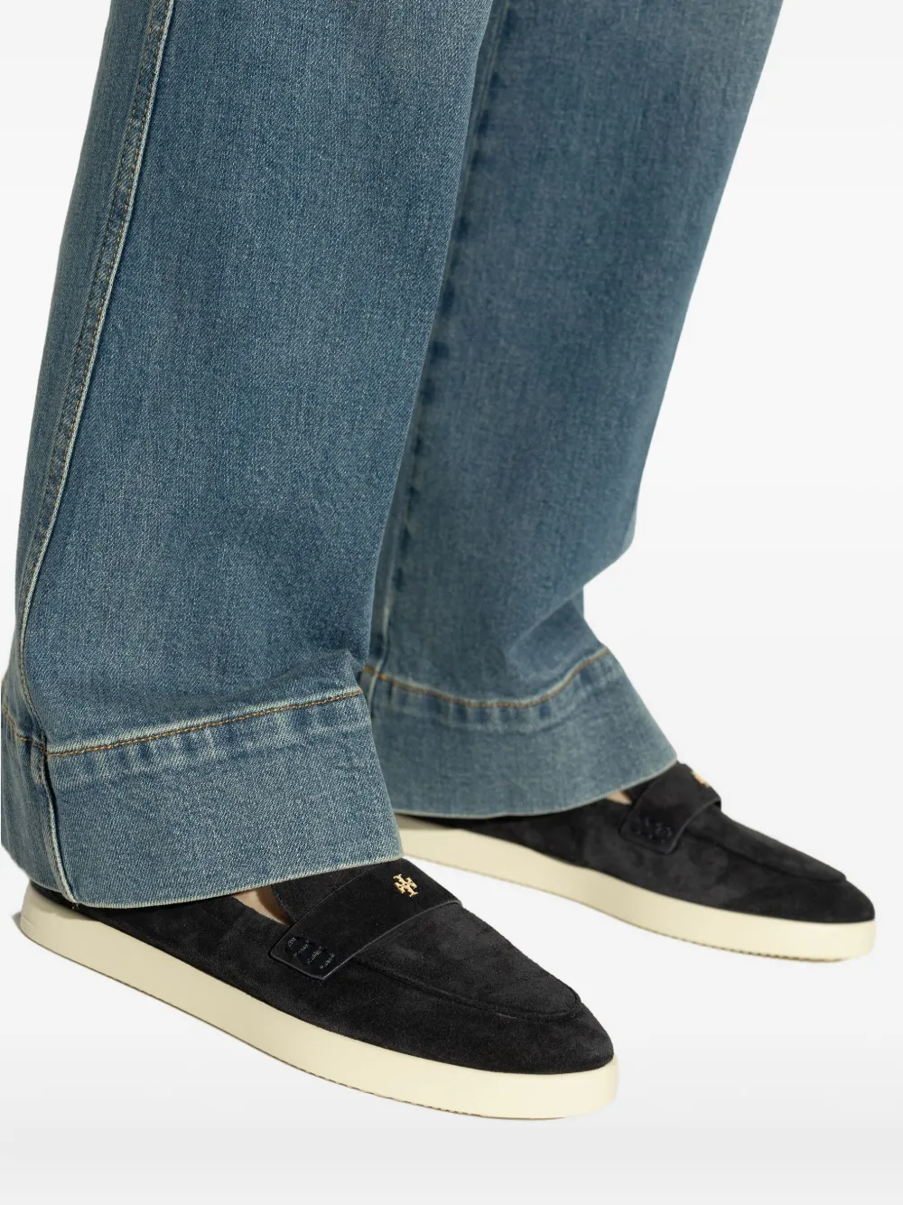 Tory Burch Suède loafers Blauw