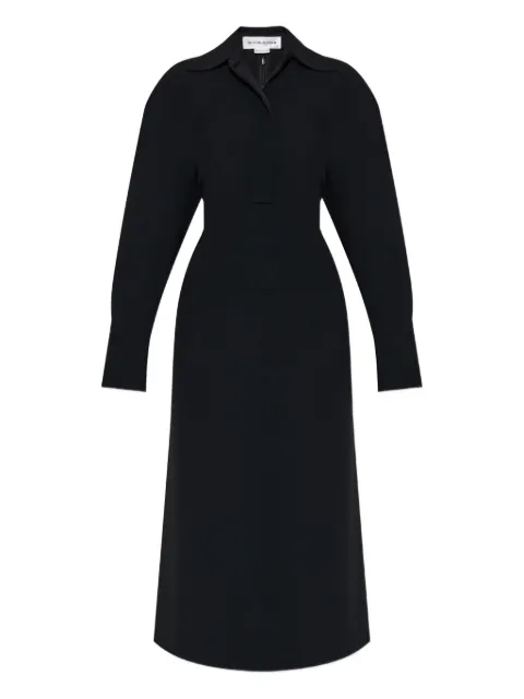 Victoria Beckham spread-collar long-sleeve midi dress