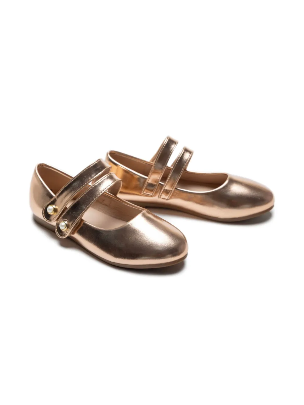 Tulleen metallic-finish ballerina shoes | Gold | Image 1