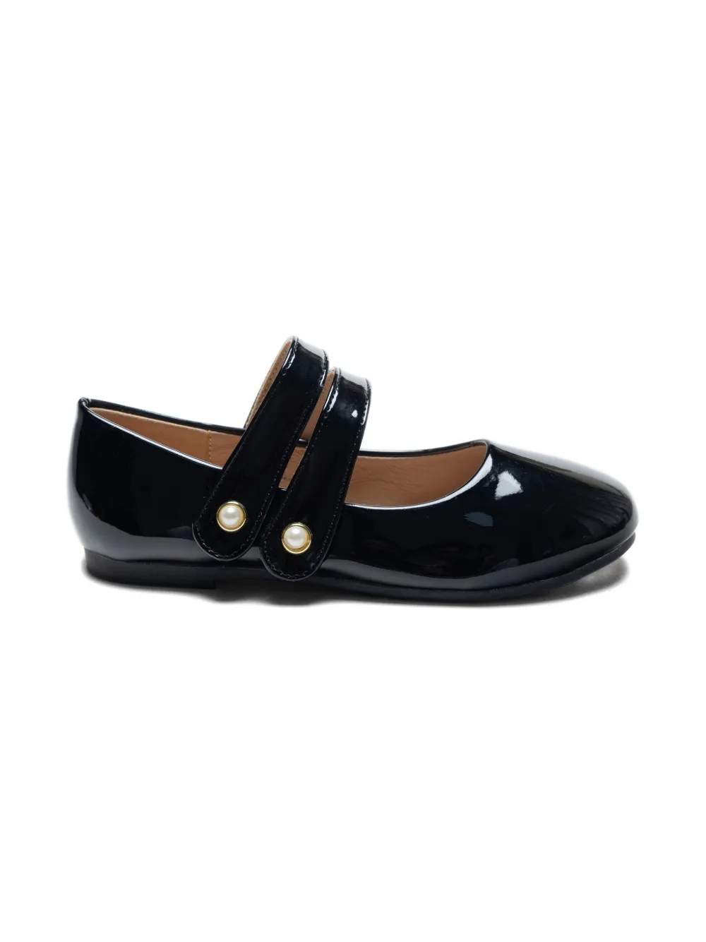 Tulleen patent-finish ballerina shoes Black